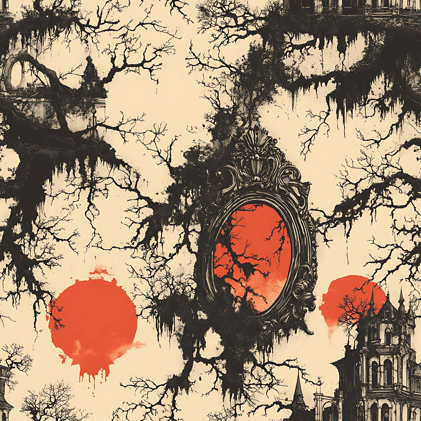 Blood Moon Manor Pattern 6 Quilting Cotton Fabric