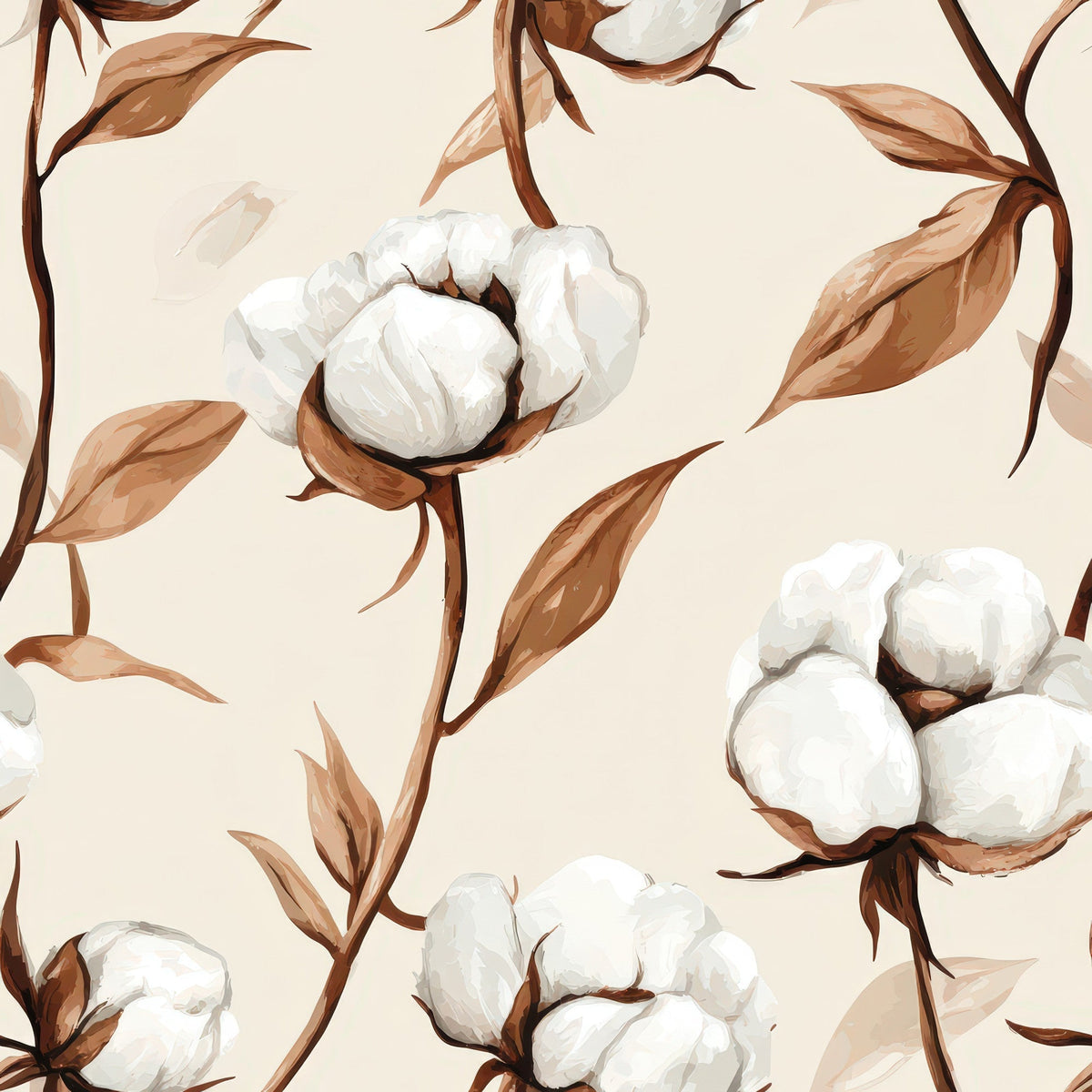 Ivory Boll Harvest Pattern 1 Minky Fabric