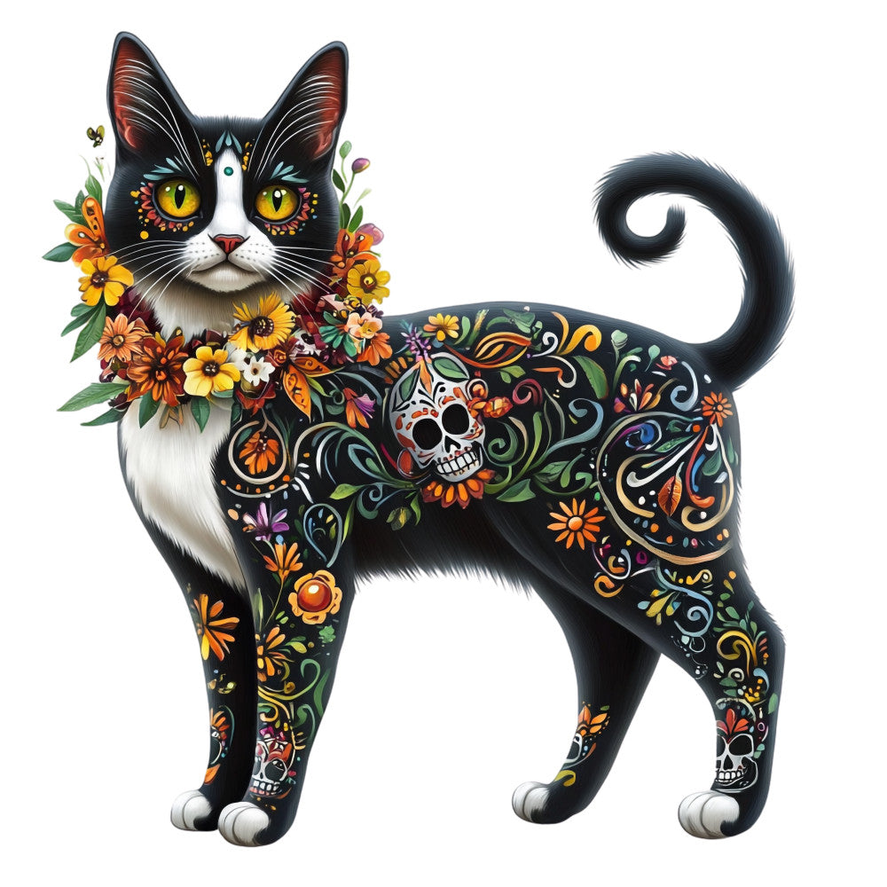 Cats de Los Muertos Fabric Panel 12