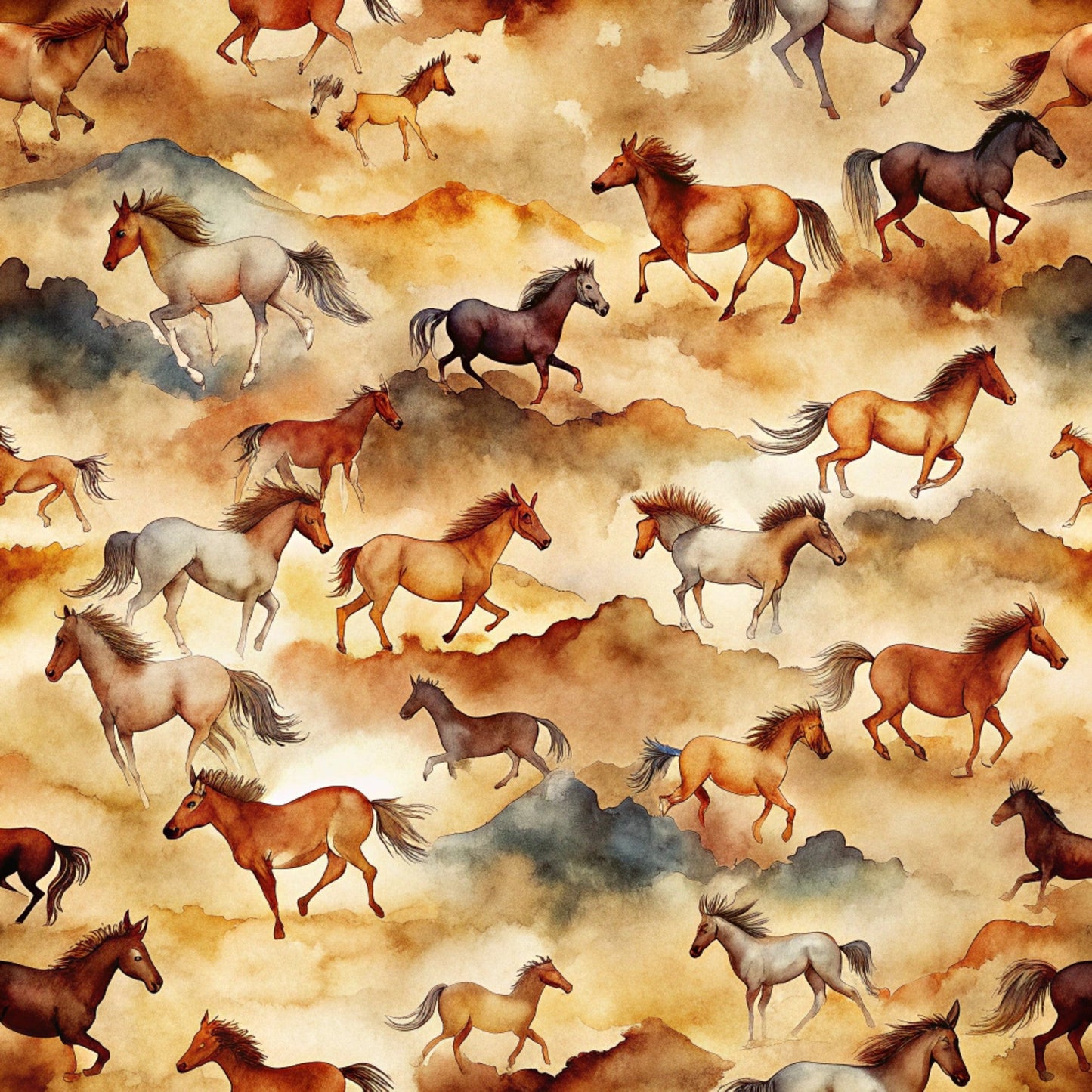 Wild Horses Pattern 5 Quilting Cotton Fabric