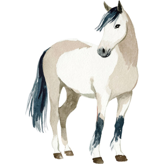 Watercolor Horses Fabric Panel 25