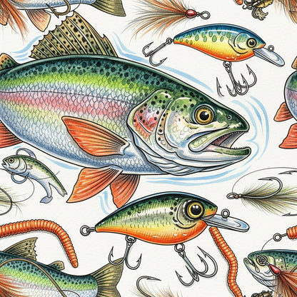 Angler's Vintage Almanac Pattern 4 Minky Fabric
