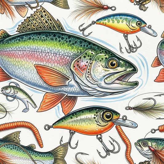 Angler's Vintage Almanac Pattern 4 Minky Fabric