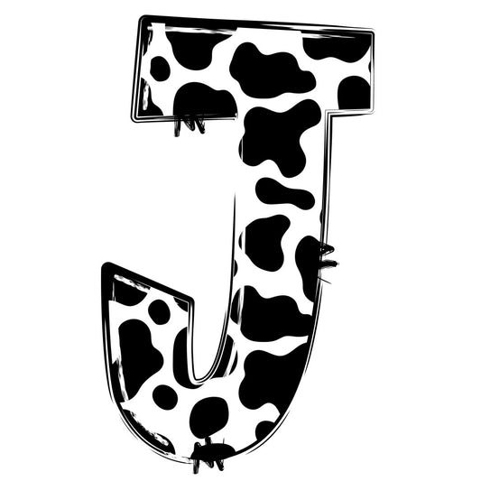 Cow Print Alphabet Fabric Panel 16