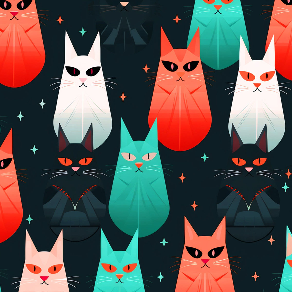 Midnight Whiskers Pattern 6 Minky Fabric