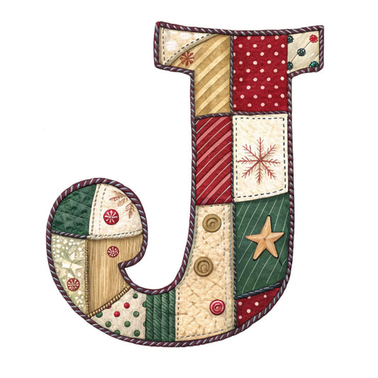 Christmas Patchwork Alphabet Fabric Panel 36