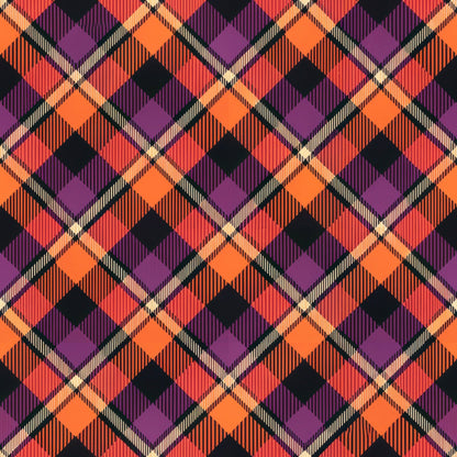 Halloween Gingham and Stripes Pattern 7 Quilting Cotton Fabric