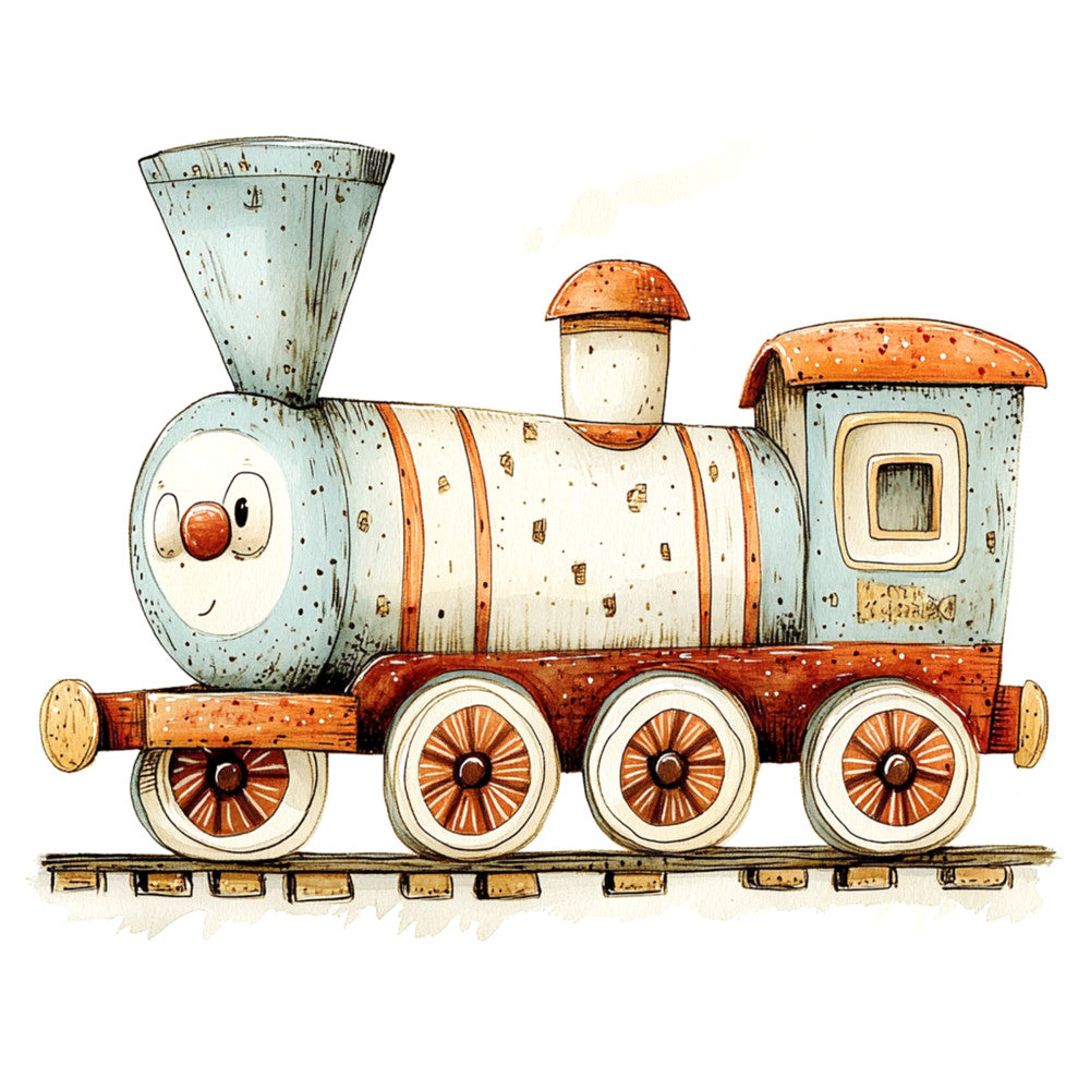 Cute Trains Fabric Panel 20