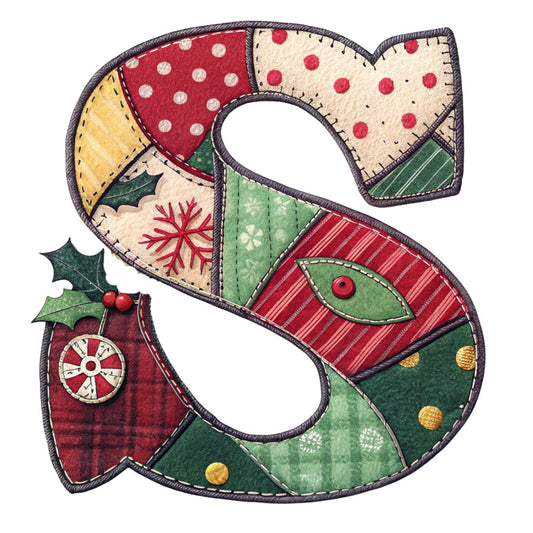 Christmas Patchwork Alphabet Fabric Panel 22