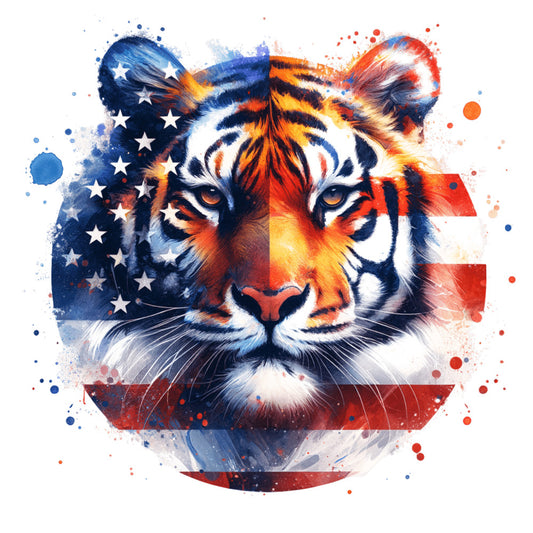 American Flag Animal Fabric Panel 6