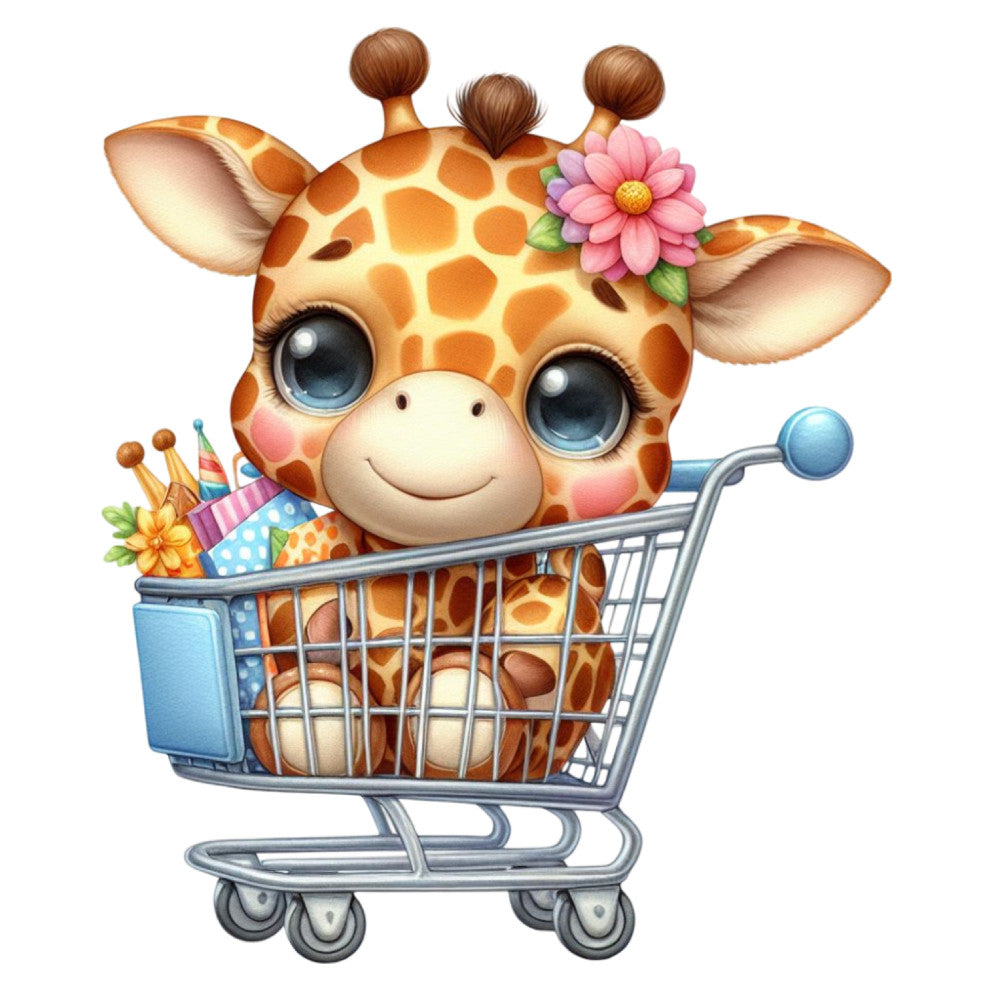 Cute Baby Giraffe Fabric Panel 10