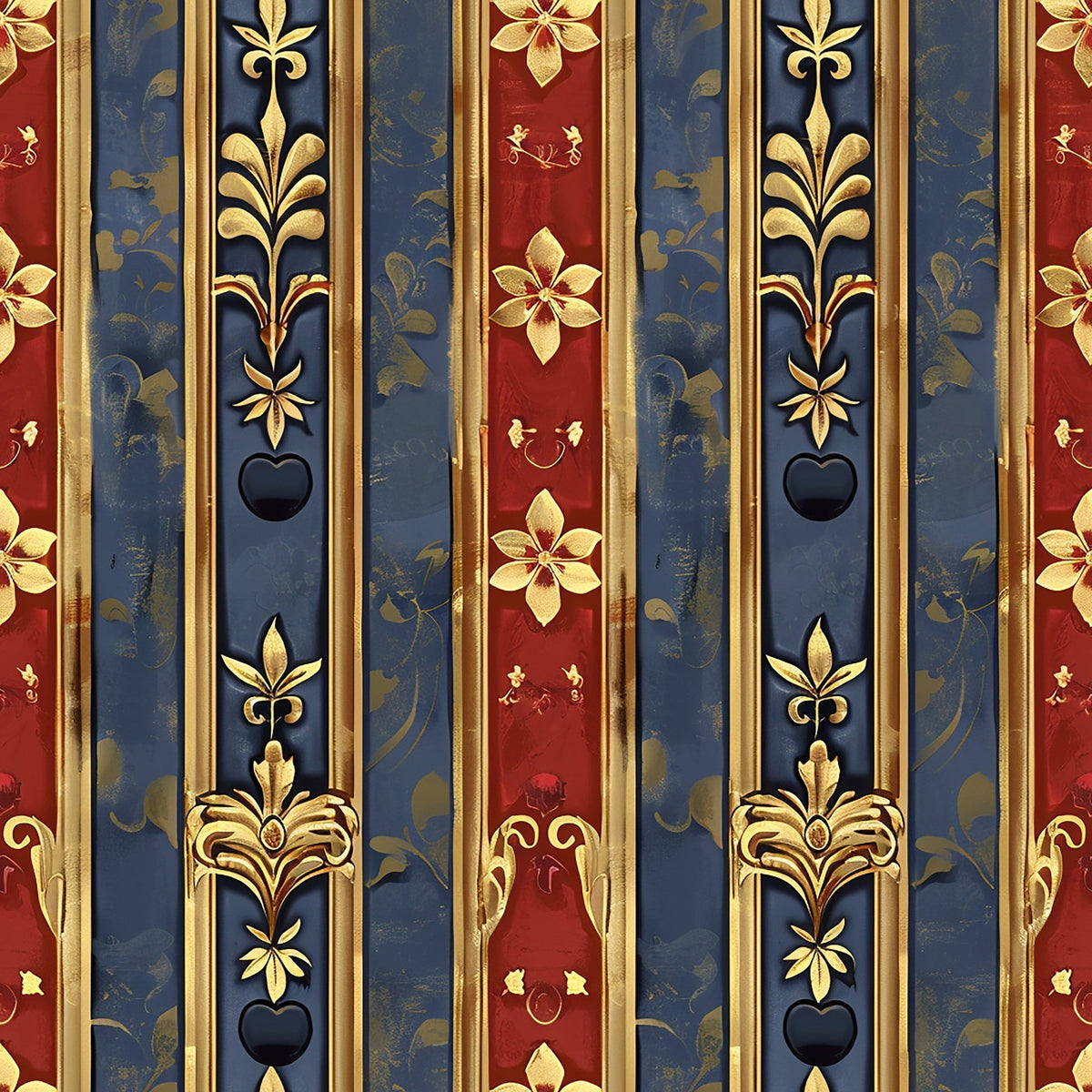 Royal Fleur Stripes Pattern 5 Minky Fabric