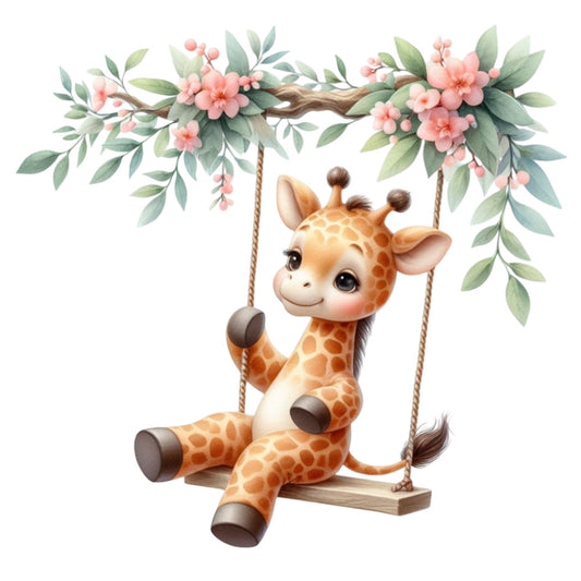 Cute Baby Giraffe Fabric Panel 27