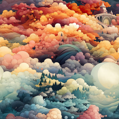 Painted Skies Pattern 7 Minky Fabric