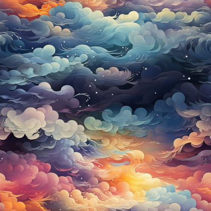 Painted Skies Pattern 8 Minky Fabric