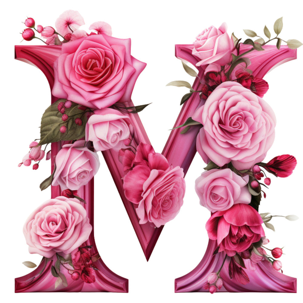 Rose Alphabet Fabric Panel 9