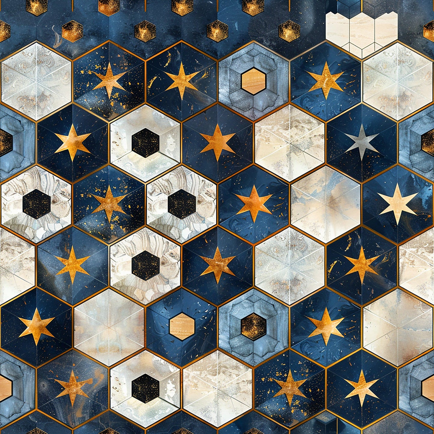 Baroque Celestial Pattern 7 Quilting Cotton Fabric