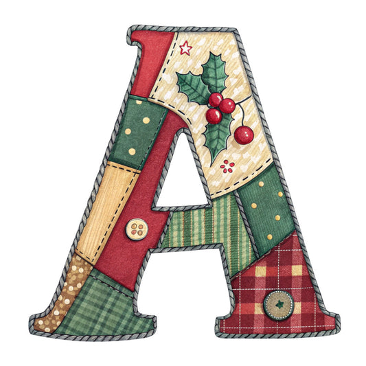 Christmas Patchwork Alphabet Fabric Panel 8