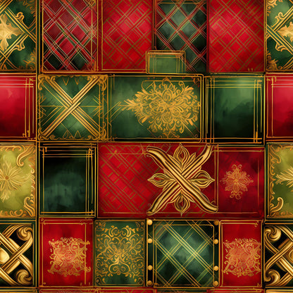 Gilded Tartan Blooms Pattern 11 Minky Fabric
