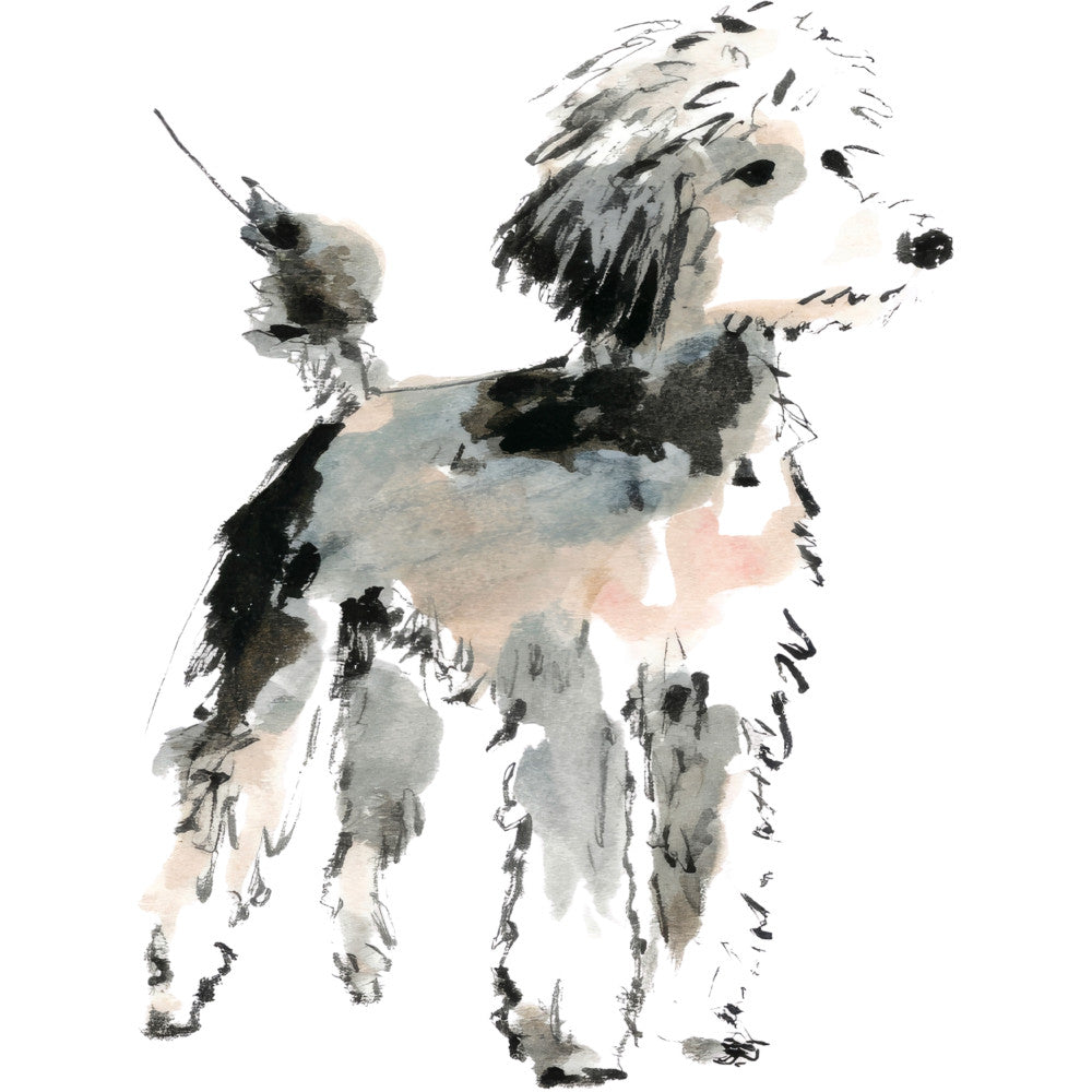 Handdrawn Doodle Dog Fabric Panel 20