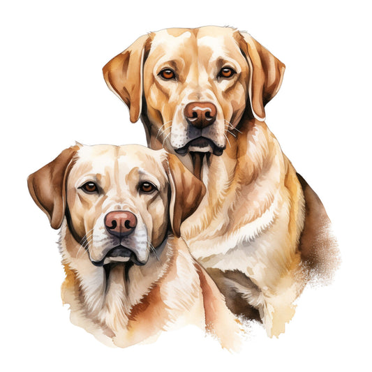 Watercolor Labrador Fabric Panel 28