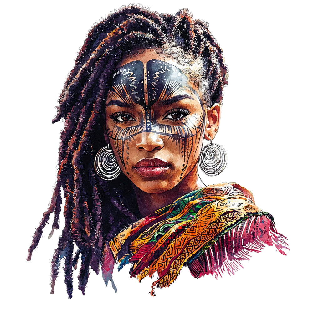 Watercolor Africa Fabric Panel 38