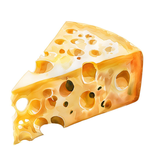 cheese, golden yellow, cream, butter yellow, orange, food, cheese wedge, holes, swiss cheese, cheddar, farmhouse, rustic, whimsical, kitchen, food theme, novelty, playful, culinary, cottage core, farm to table, food lover, chef, cooking, lighthearted, fun, children, kid friendly, cafe style