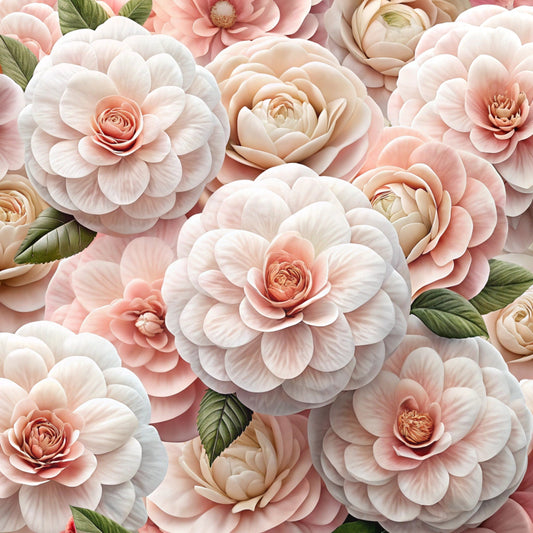 Realistic Flowers Pattern 17 Quilting Cotton Fabric