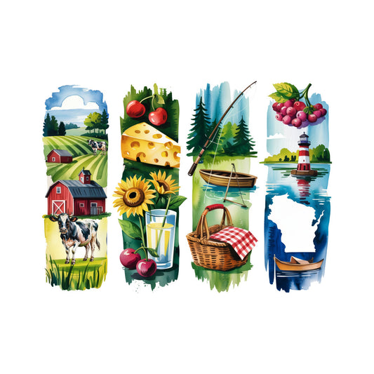 Brushstroke State Fabric Panel 42