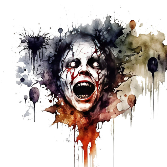horror, dark, gothic, splatter, watercolor, abstract, grunge, skull, spooky, halloween, scary, macabre, black, red, white, gray, cream, burgundy, artistic, contemporary, modern, expressive, dripping, ink effect, haunting, eerie, ghostly, dark aesthetic, alternative, edgy