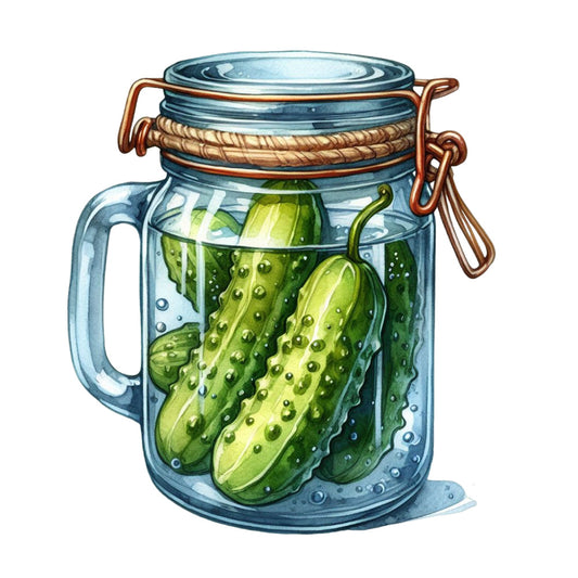 Pickle in a Glass Jar Fabric Panel 9