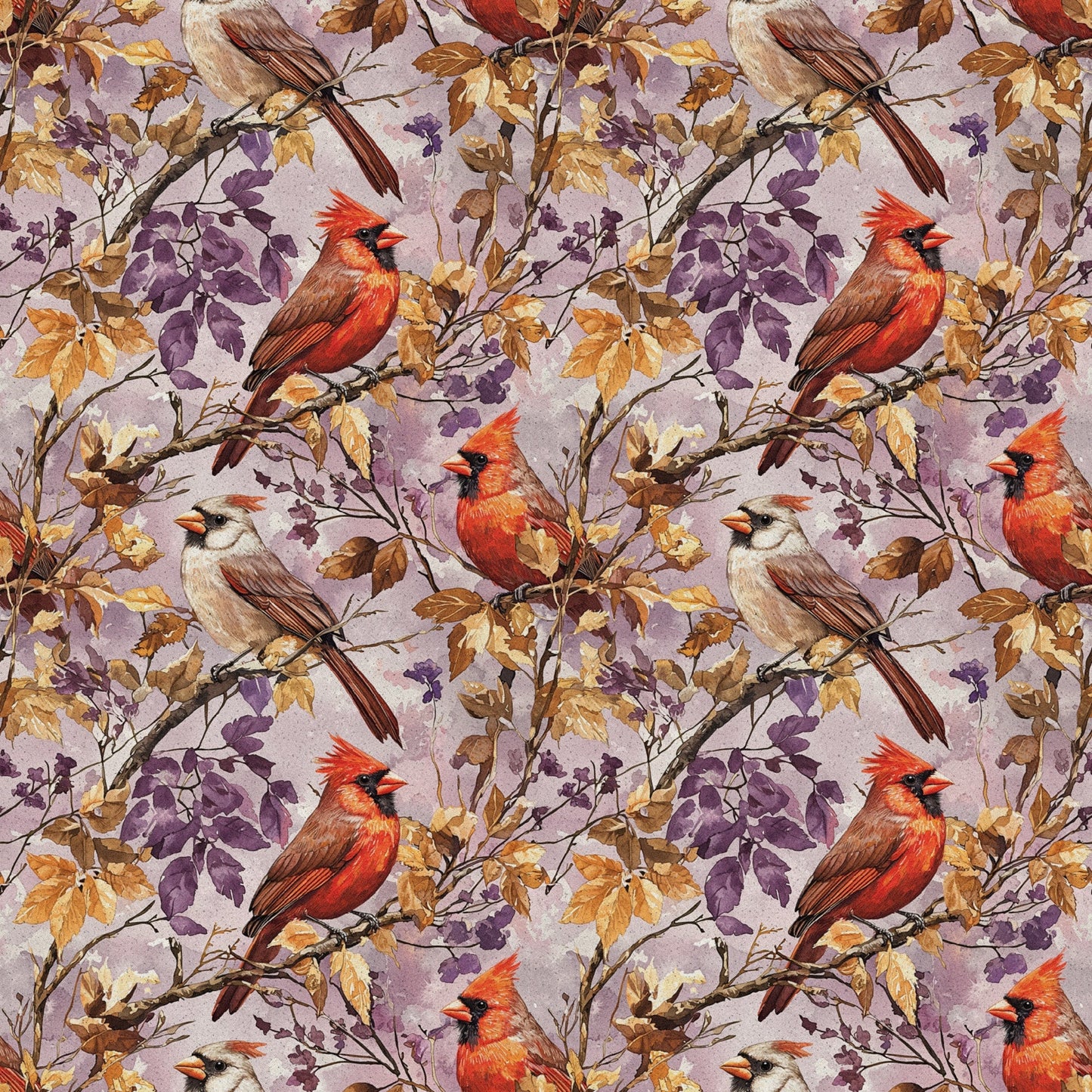 Red Cardinals Pattern 10 Quilting Cotton Fabric