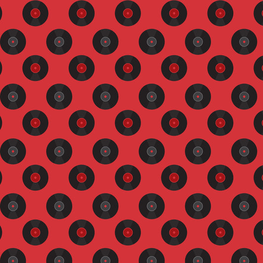 50s Black and Red Diner Pattern 8 Quilting Cotton Fabric