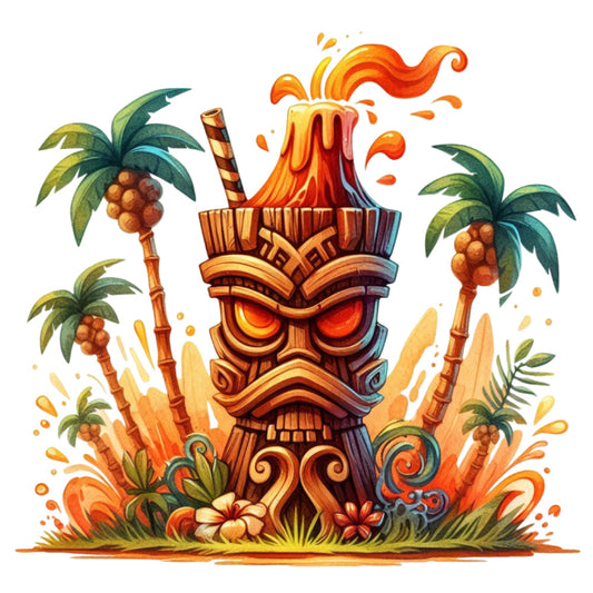 Tiki Cups Fabric Panel 12