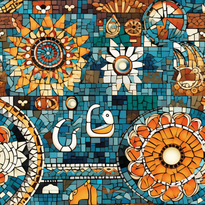 Terracotta Tesserae Pattern 22 Minky Fabric