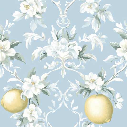 Lemon Floral Shabby Chic Pattern 7 Quilting Cotton Fabric