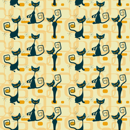 Atomic Kitty Pattern 9 Quilting Cotton Fabric