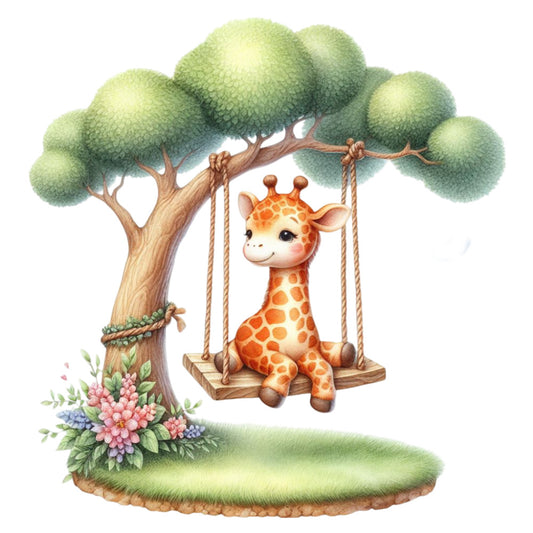 Cute Baby Giraffe Fabric Panel 6