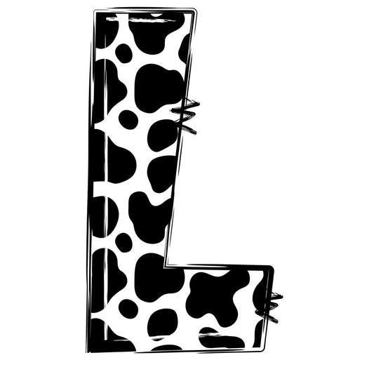 Cow Print Alphabet Fabric Panel 18
