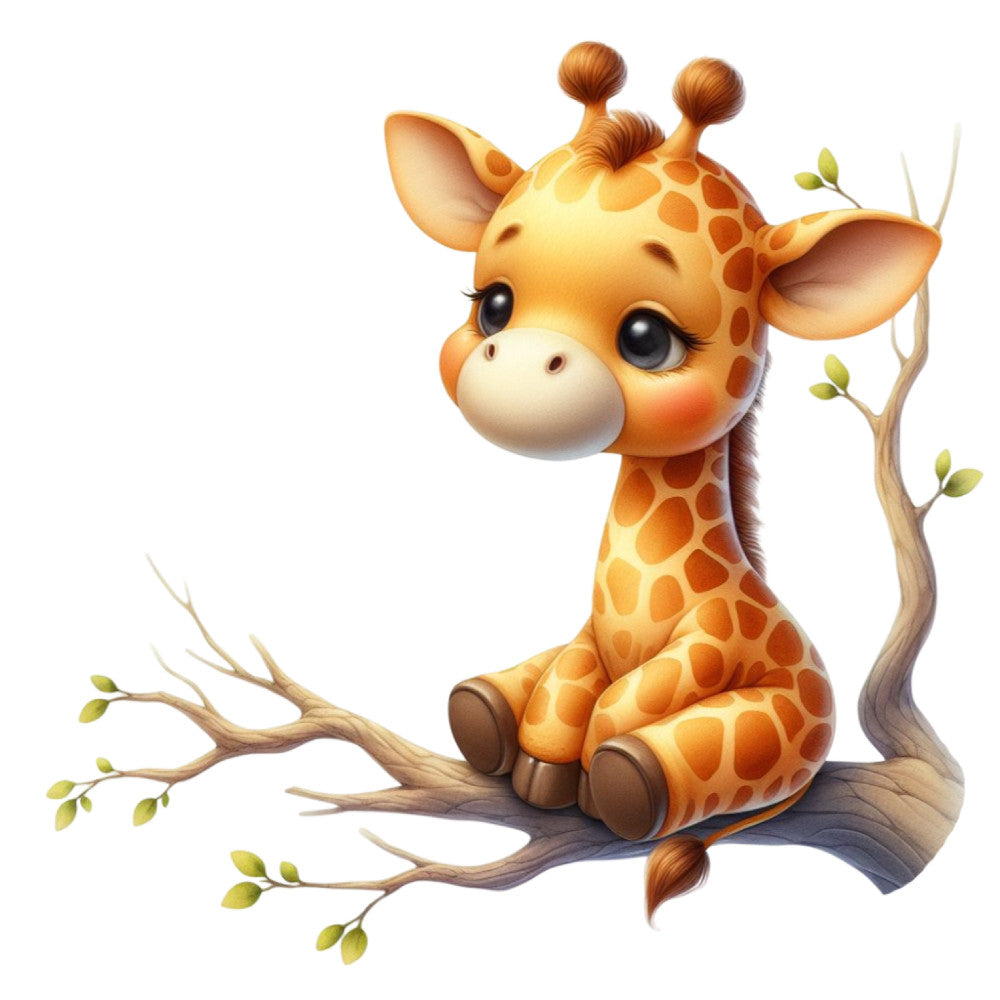 Cute Baby Giraffe Fabric Panel 24