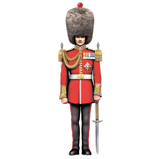 red, gold, black, military, guard, uniform, british, royal, ceremonial, formal wear, portrait, historical, elegant, ornate, decorative, medals, soldier, vintage, patriotic, traditional, authority, regalia, iconic, dressed up, special occasion, formal attire, illustration, character design