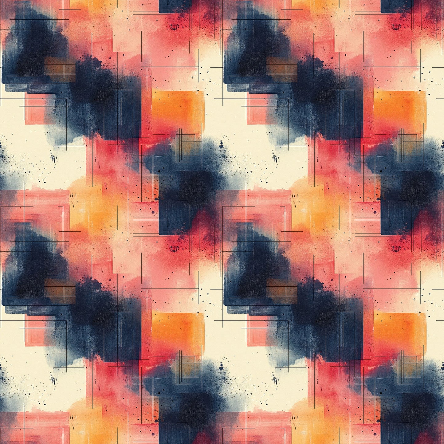 Mid Century Mod Geometric Pattern 6 Quilting Cotton Fabric