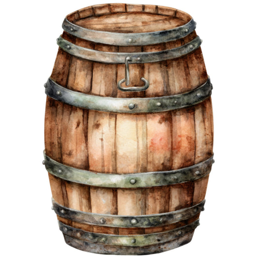 barrel, wooden barrel, wine barrel, beer barrel, rustic, vintage, steampunk, industrial, metal bands, wood grain, brown, tan, bronze, copper, weathered, aged, distressed, farmhouse, western, pirate, nautical, storage, container, antique, historical, steampunk decor, adventure, treasure, old world, colonial