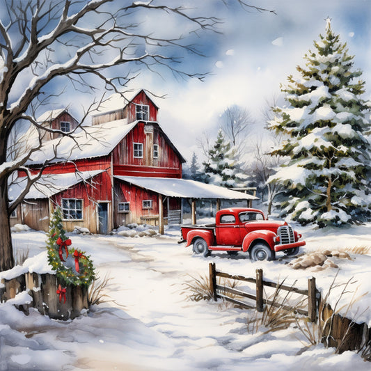 A Country Christmas Fabric Panel 36