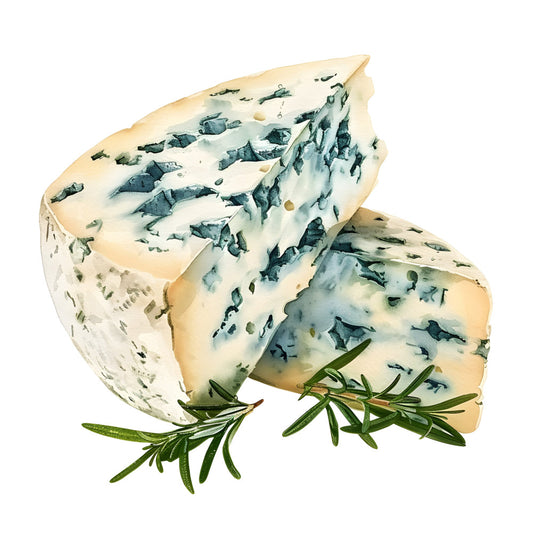 blue cheese, gorgonzola, bleu veining, sage green, cream, ivory, pale yellow, food photography, culinary, cheese wedge, rosemary herbs, gourmet, artisanal, delicatessen, farmhouse, rustic, elegant, sophisticated, food illustration, culinary art, kitchen decor, chef theme, gourmand, foodie, wine pairing, charcuterie board, table runner, kitchen textile, culinary gift, botanical accents