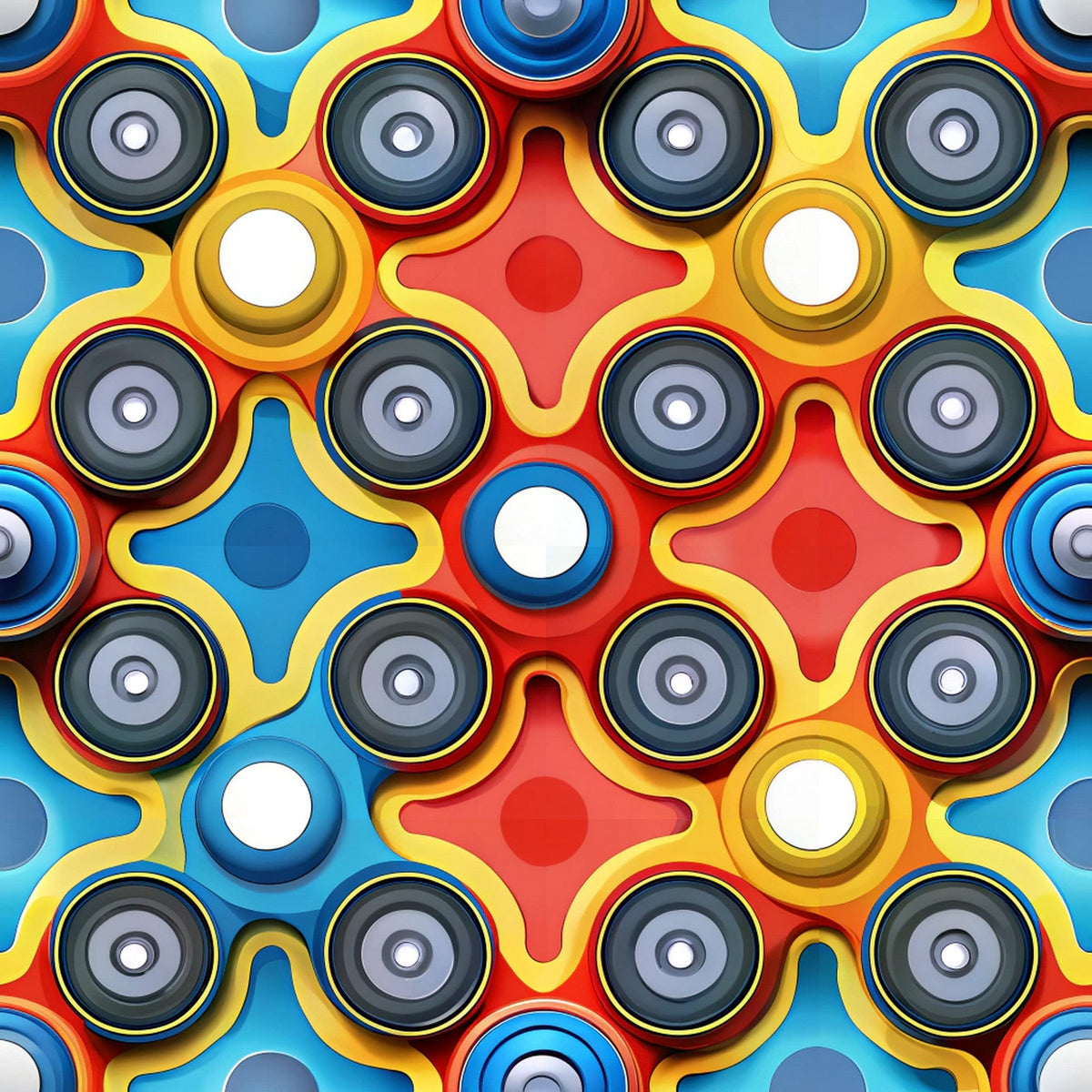 Primary Whirl Pattern 3 Minky Fabric