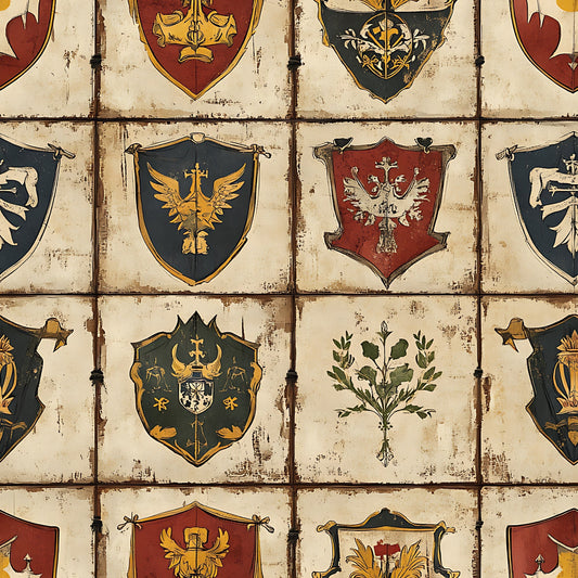Medieval Heraldry Pattern 16 Minky Fabric
