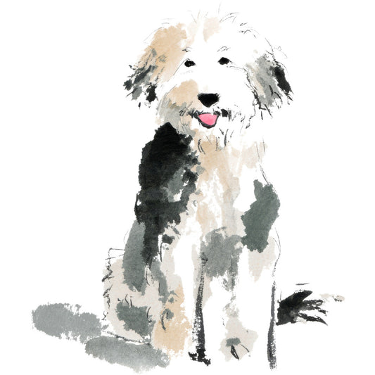 Handdrawn Doodle Dog Fabric Panel 29