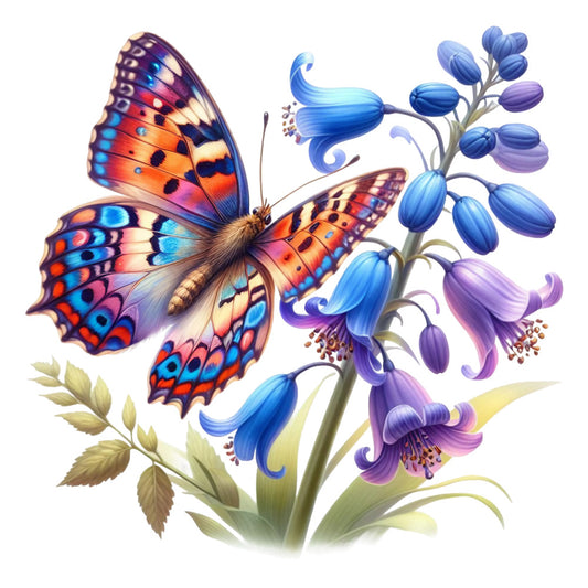 Spring Flowers and Butterflies Fabric Panel 22