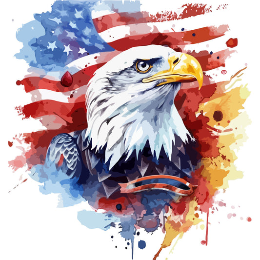 Watercolor 4th of July Fabric Panel 1